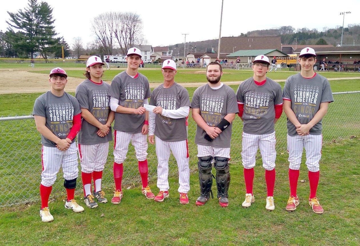 High school baseball donates to pediatric cancer treatment